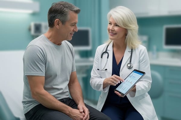 Dr. Christine Green consulting with patient